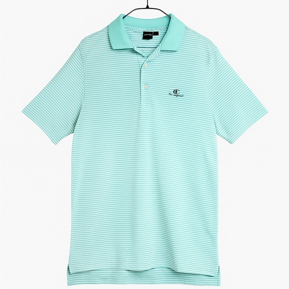 Fairway & Greene Other - Fairway & Greene Light Blue/Green Striped Polo